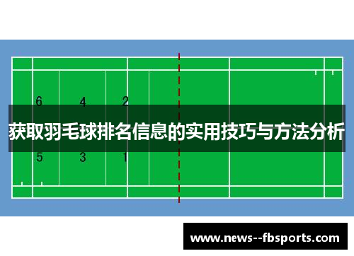 获取羽毛球排名信息的实用技巧与方法分析 获取羽毛球排名信息的实用技巧与方法分析